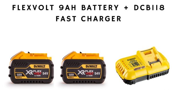 Pack 2 batteries 18-54V Flexvolt 12-4 Ah + Chargeur DCB118 DEWALT