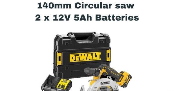 DEWALT DCS512P2 GB 12V XR 140mm Circular saw 2 x 5Ah Batteries