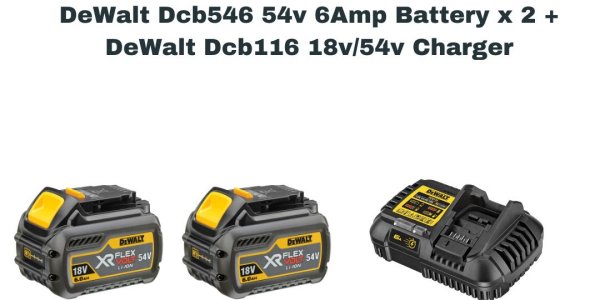 DeWalt Dcb546 54v 6Amp Battery x 2 DeWalt Dcb116 18v 54v Charger